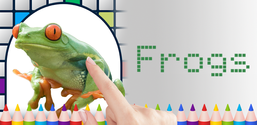Frogs Color by Number - Free Pixel Art Game - Coloring Book Pages - Happy, Creative & Relaxing - Paint & Crayon Palette - Zoom in & Tap to Color - Share Creations with Friends!
