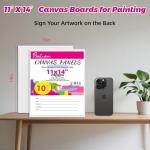 Canvas Boards for Painting - 11x14 10-Pack Bulk Canvas Panels Value Pack - 10 oz Primed Acid-Free 100% Cotton Canvas for Painting, Ready to Paint & Lightweight, Ideal for Acrylic, Oil Paint