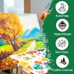 ESRICH Stretched Canvas for Painting, 60 Pack Multi Size11x14, 8x10, 5x7, 4x6, 4x4, Blank Primed Canvases for Oil & Acrylic Painting, Painting Canvas Supplies for Beginners, Artists(12 of Each).