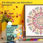 ARTISTRO 12 Regular Paint Pens for Glass Marking, Rock Painting, Ceramic, Wood, Fabric, Scrapbooking, DIY Craft Making, Coloring - Acrylic Paint Markers Extra-Fine Tip 0.7mm