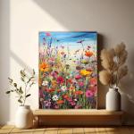 BYGFHLYW Diamond Art Painting Kits for Adults, Sea of Flowers 5D Diamond Painting Dots Art Kits for Adults Beginner, Flowers DIY Full Round Gem Crystal Art Paint by Diamond, Home Wall Decor 12x 16 in