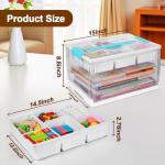 24QT Clear Plastic Craft Organizers and Storage, Art Supply Organizer with Removable Tray and Dividers, Craft Supplies Organizer with Handle, Arts and Crafts Bin for Sewing, Coloring Book, Crayon
