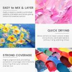 52 Pcs Acrylic Paint Set - 36 Colors (2oz/60ml) with 12 Brushes, 2 Knives & Palette - Rich Pigments for Adults, Artists & Beginners - Painting on Pumpkin Canvas Ceramic Rock Wood