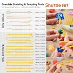 Shuttle Art Polymer Clay Kit, 50 Colors, Soft Oven Clay Kit, 19 Carving Tools and 10 Kinds of Accessories, Non-Stick, Non-Toxic, Ideal Gift for Kids