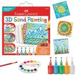 Faber-Castell 3D Sand Painting Kit for Kids: Create 5 Sand Art Pictures, DIY Arts and Crafts for Kids Ages 6-8+, Art Projects and Gifts for Girls and Boys, Red, Yellow, Green, Blue and White