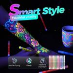 Glow Face and Body Paint Markers Set, Glow Body Face Paint Pens Set For Halloween Party Art Makeup (12 Color)