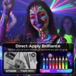 Glow Face and Body Paint Markers Set, Glow Body Face Paint Pens Set For Halloween Party Art Makeup (12 Color)