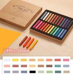 Non Toxic Artist Pastels,Square Soft Pastels Set,Chalks 12/24/36/48 Colors Soft Dry Pastel Artist Chalk Pastel Sticks for Office School Art Drawing Painting Supplies Professional Art Pastel (24Pcs)