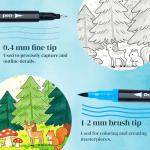 SZTCECDM 24Color Dual-Tip Art Markers Set, Fine & Brush Tips for Adult Coloring Books, Watercolor & Drawing Pens, Artist Marker Pens for Illustration, Sketching, Journal