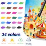 SZTCECDM 24Color Dual-Tip Art Markers Set, Fine & Brush Tips for Adult Coloring Books, Watercolor & Drawing Pens, Artist Marker Pens for Illustration, Sketching, Journal