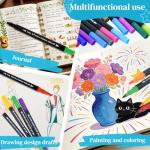 SZTCECDM 24Color Dual-Tip Art Markers Set, Fine & Brush Tips for Adult Coloring Books, Watercolor & Drawing Pens, Artist Marker Pens for Illustration, Sketching, Journal