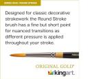 KINGART Premium 7 pc. Original Gold 9040 Series Round Stroke Brush Set, Synthetic Golden Taklon for Acrylic, Oil, Watercolor Paint, Short Handle, 7 Brushes Sizes: 0, 2, 4, 6, 8, 10, 12