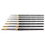 KINGART Premium 7 pc. Original Gold 9040 Series Round Stroke Brush Set, Synthetic Golden Taklon for Acrylic, Oil, Watercolor Paint, Short Handle, 7 Brushes Sizes: 0, 2, 4, 6, 8, 10, 12