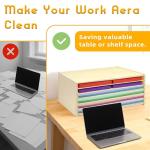 PROLEE Construction Paper Organizer 20" x 13", 6-Tier Paper Storage Rack,Wooden Papers Storage Shelf for 12" x 18" and 9" x 12" Size Papers,Desk Organizer for Home Office