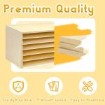 PROLEE Construction Paper Organizer 20" x 13", 6-Tier Paper Storage Rack,Wooden Papers Storage Shelf for 12" x 18" and 9" x 12" Size Papers,Desk Organizer for Home Office