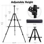 2 Pack Adjustable Art Easel Stand for Painting & Display, 17-66in Aluminum Metal Tripod with Carry Bag, Portable Travel Easel for Adults Artists