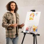 2 Pack Adjustable Art Easel Stand for Painting & Display, 17-66in Aluminum Metal Tripod with Carry Bag, Portable Travel Easel for Adults Artists