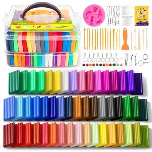 ARTpar 50 Colors Polymer Clay kit，Modeling Clay with Sculpting Tools for Starter,Oven Bake DIY Model Clay,Non-Toxic, Non-Sticky,Gift for Kids Adults