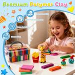 ARTpar 50 Colors Polymer Clay kit，Modeling Clay with Sculpting Tools for Starter,Oven Bake DIY Model Clay,Non-Toxic, Non-Sticky,Gift for Kids Adults