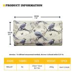 Jolamirel Almond Blossom Women's Vintage Leather Long Tri-fold Wallet, Flowers Leather Wallets Oil Painting Art Checkbook Wallet with ID Card Transparent Slot