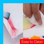 MEEDEN Ceramic Tray Palette, Ceramic Artist Paint Palette, Porcelain Mixing Tray for Watercolor Gouache Painting, Large Mixing Area White Rectangle Palette for Painting Large Artwork