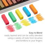 KINGART 50-Piece Soft Pastels, 48 Colors, Extra Free Black & White, Square Chalk for Drawing, Blending, Layering, Shading, Pastels Art Supplies