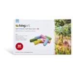 KINGART 50-Piece Soft Pastels, 48 Colors, Extra Free Black & White, Square Chalk for Drawing, Blending, Layering, Shading, Pastels Art Supplies
