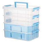 CraftGenes Art Supply Storage Organizer with 2 Removable Trays, 4-Layer 11QT Durable Craft Organizers and Storage for Sewing, Tool, Office Supplies, Art, Craft Supplies
