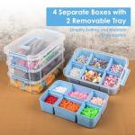 CraftGenes Art Supply Storage Organizer with 2 Removable Trays, 4-Layer 11QT Durable Craft Organizers and Storage for Sewing, Tool, Office Supplies, Art, Craft Supplies