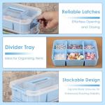 CraftGenes Art Supply Storage Organizer with 2 Removable Trays, 4-Layer 11QT Durable Craft Organizers and Storage for Sewing, Tool, Office Supplies, Art, Craft Supplies