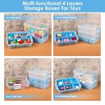 CraftGenes Art Supply Storage Organizer with 2 Removable Trays, 4-Layer 11QT Durable Craft Organizers and Storage for Sewing, Tool, Office Supplies, Art, Craft Supplies