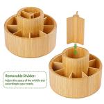 Utoplike Bamboo Rotating Art Supply Desk Organizer, Pencil Holder Organizer, Desktop Storage Caddy for Pen, Colored Pencil, Crayon, Paint Brushes, Art Studio&Office