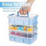 CraftGenes Art Supply Storage Organizer with 2 Removable Trays, 4-Layer 11QT Durable Craft Organizers and Storage for Sewing, Tool, Office Supplies, Art, Craft Supplies