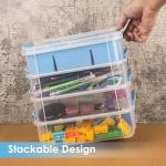 CraftGenes Art Supply Storage Organizer with 2 Removable Trays, 4-Layer 11QT Durable Craft Organizers and Storage for Sewing, Tool, Office Supplies, Art, Craft Supplies