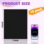 12 Pack Black Canvas for Painting 11x14 Inch, Canvas Boards for Painting, Cotton Primed Acid Free Blank Canvas Panels for Oil, Acrylic Paint and Tempera.