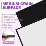 12 Pack Black Canvas for Painting 11x14 Inch, Canvas Boards for Painting, Cotton Primed Acid Free Blank Canvas Panels for Oil, Acrylic Paint and Tempera.