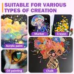 12 Pack Black Canvas for Painting 11x14 Inch, Canvas Boards for Painting, Cotton Primed Acid Free Blank Canvas Panels for Oil, Acrylic Paint and Tempera.