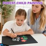 12 Pack Black Canvas for Painting 11x14 Inch, Canvas Boards for Painting, Cotton Primed Acid Free Blank Canvas Panels for Oil, Acrylic Paint and Tempera.