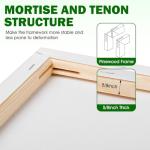 ESRICH Stretched Canvas for Painting 11x14 Inch, 3 Pack Blank Canvas -5/8 in Profile Primed White Canvases for Painting for Oil & Acrylic Paint.