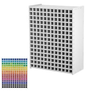 Xaajooio Marker Organizer Holder for 180 Markers, Art Supply Storage Rack with Adjustable Dividers, Desktop Pen Holder for Colored Pencils and Brushes, White