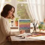 Xaajooio Marker Organizer Holder for 180 Markers, Art Supply Storage Rack with Adjustable Dividers, Desktop Pen Holder for Colored Pencils and Brushes, White