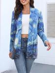 Oil Painting Shirt Van Gogh Gift Starry Night Long Open Front Cardigans for Women Long Sleeve Clothing Lightweight Sweater