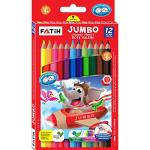 Jumbo Colored Pencils | Set of 12 | With X Big Pencil Sharpener | Pre School & Special Learners