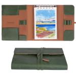 Lightwish Watercolor Pad - A5 20 Sheets 100% Cotton 300GSM Hot Press Paper | Detachable with Backing Board | All-in-One Travel Watercolor Journal with Brush Holders & Storage Pockets