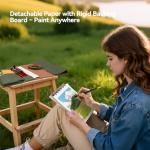 Lightwish Watercolor Pad - A5 20 Sheets 100% Cotton 300GSM Hot Press Paper | Detachable with Backing Board | All-in-One Travel Watercolor Journal with Brush Holders & Storage Pockets