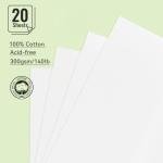 Lightwish Watercolor Pad - A5 20 Sheets 100% Cotton 300GSM Hot Press Paper | Detachable with Backing Board | All-in-One Travel Watercolor Journal with Brush Holders & Storage Pockets