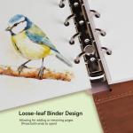 Lightwish Watercolor Pad - A5 20 Sheets 100% Cotton 300GSM Hot Press Paper | Detachable with Backing Board | All-in-One Travel Watercolor Journal with Brush Holders & Storage Pockets