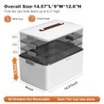 funest 4-Tier Medicine Storage Box Cabinet, Empty First Aid Kit Portable Medical Supply Organizer with Leather Handle for Home