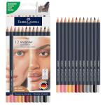 Faber-Castell Goldfaber Colored Pencils: Skin Tone Colored Pencils with Smooth Laydown, Rich Pigment, Break-Resistant Cores, Great for Portraits, Sketching & Adult Coloring (12 Count)