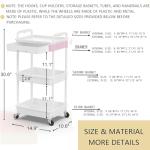Goovilla 3 Tier Rolling Utility Cart Organizer with Removable Drawer, Stable and Sturdy White Rolling Storage Carts with 2 Lockable Wheels for Bathroom, Kitchen, Snack, Craft, Makeup, Baby Essentials